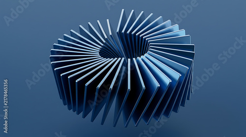 3d metallic spiral gear or wheel with sharp edges illustration