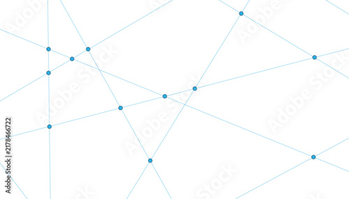 Abstract geometric plexus background, blue connecting lines and dots on white, minimalist digital network vector for technology and science