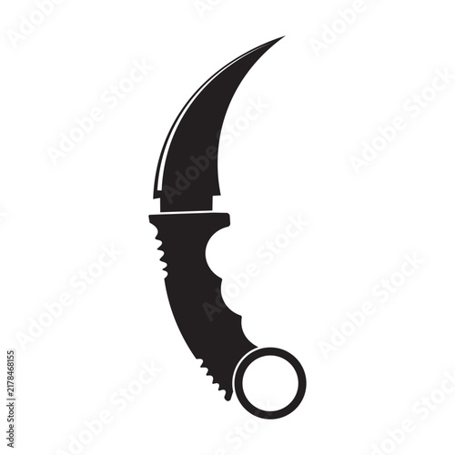 kerambit sharp weapon flat icon vector