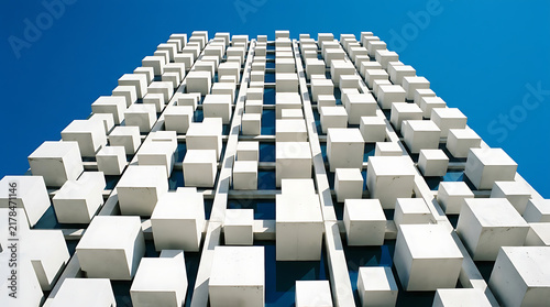 Stacked cubes forming a pyramid structure illustration