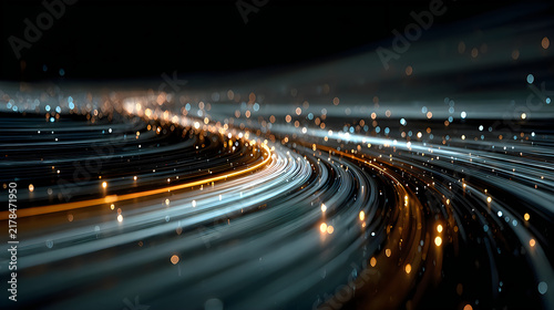 Vibrant glowing motion lines cyber technology background design Pictures