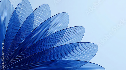 Blue feathered fern plant texture close up illustration