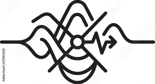 Security signal sweep icon representing frequency modulation, data encryption, and network monitoring analysis