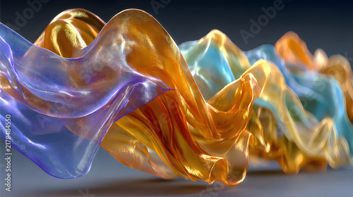 Vibrant silk ribbon folds elegant abstract texture premium visual design Wallpapers