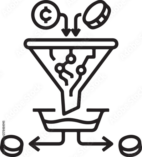 Cryptocurrency liquidity pool concept icon representing decentralized finance automated market maker and yield farming