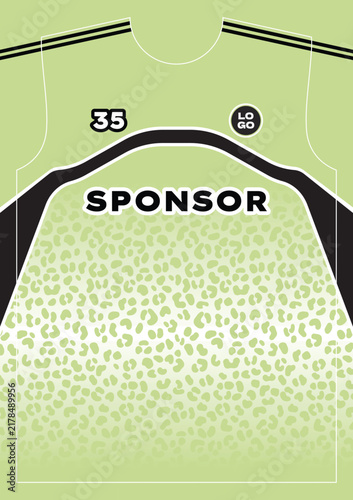 Black Green Jersey apparel sport design with jaguar pattern
