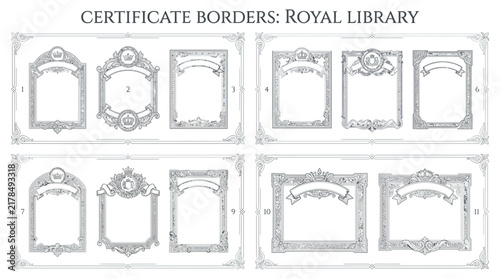 Decorative Certificate Borders, Royal Library Collection, Elegant Frames