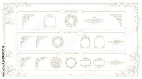 Decorative Ornate Frames and Corner Elements - Vector Graphics