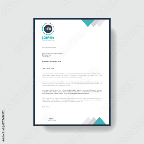 Modern Corporate Geometric Business Letterhead Template With Minimal Circle Elements Professional A4 Stationery Design Clean Branding Identity Layout For Company Office Documentation
