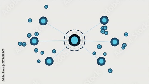 Abstract blue data network visualization grid on light background