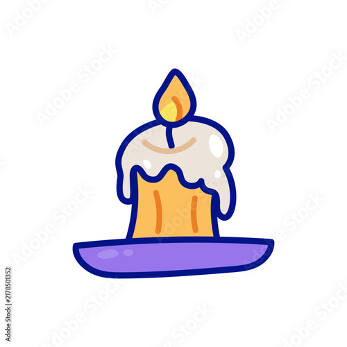 Cute Halloween Candle Cartoon Icon
