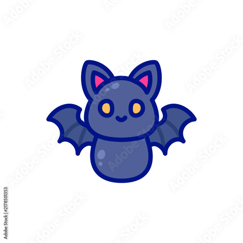 Cute Halloween Bat Cartoon Icon