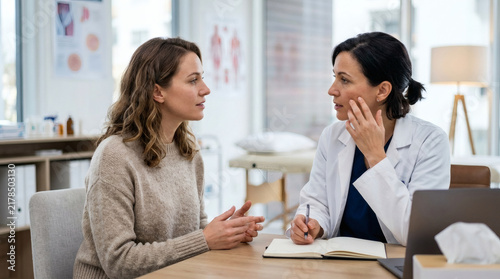 Doctor Consults Patient Discussing Health Concerns in Medical Office