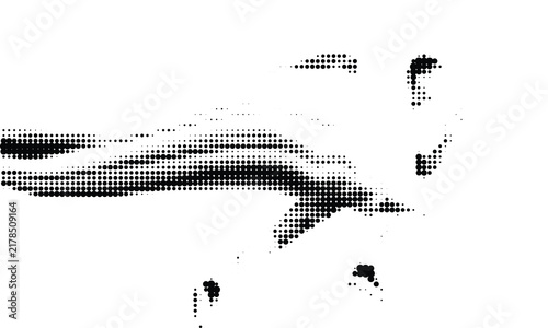 Abstract black and white dotted halftone wave vector texture graphic design