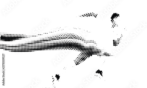 Abstract Halftone Dot Pattern Illustration Featuring Dynamic Wavy Lines and Organic Texture for Contemporary Graphic Design Projects