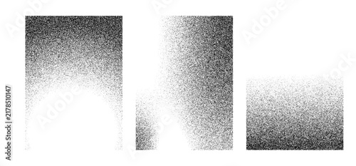 Stipple dot grain gradient bars set rectangle noise shading texture vector illustration	