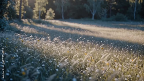 Serene Meadow with Wildflowers in Soft Light