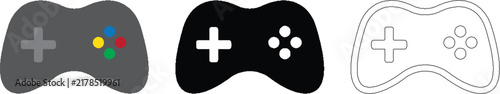 Gaming Controller Icon Vector, Gamepad Joystick Symbol, Video Game Control Illustration