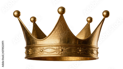 Konstfotografi Ornate golden crown with intricate floral band, isolated on transparent backgrou