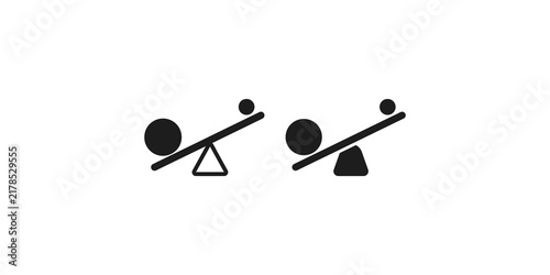 Cuadro en lienzo Seesaw icons with different base styles representing balance and comparative analysis concepts