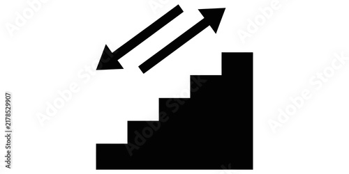 Canvastavla Staircase icon with bidirectional arrows for level change and floor transition signs