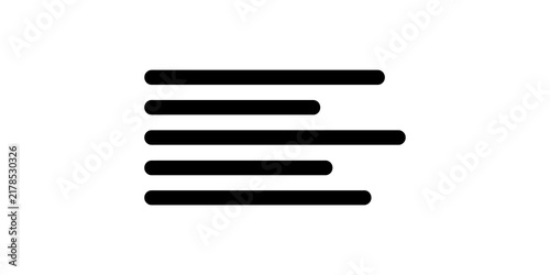 Принти на полотні Alignment text formatting icon with staggered black lines for document editing interface