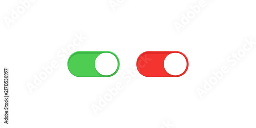 Bild auf Leinwand Green and red toggle switch icons for user interface settings and activation states