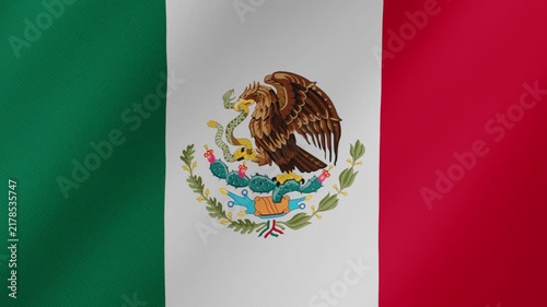 Waving national flag of mexico animation