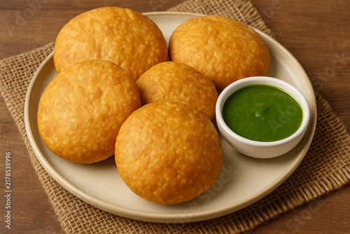 Kachori with Sauce stock photo 