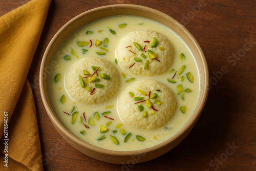 Ras Malai is an indian dessert stock photo 