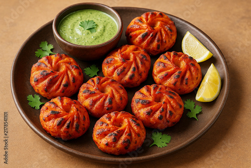 Tandoori Momos stock photo 