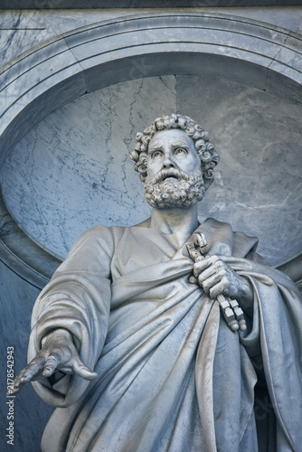 View Of Statue Of Saint Peter On Facade