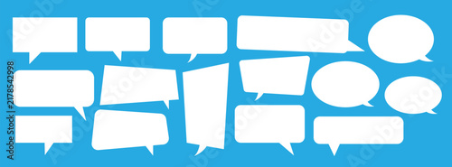 Set of speech bubbles Colorful Paper Speech Bubble Stickers and Blank Chat Banner Labels Set Speak bubble text, cartoon 