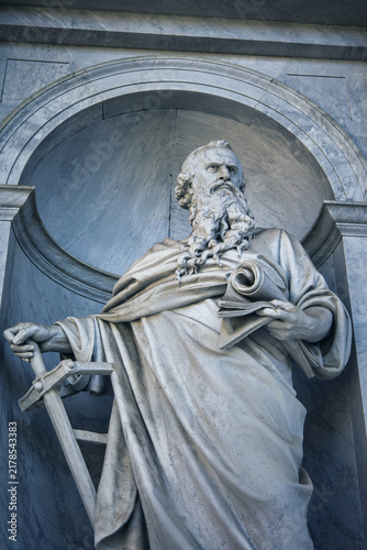 View Of Statue Of Saint Paul On Facade