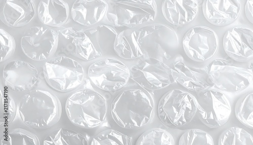 Close-up of white textured bubble wrap surface.