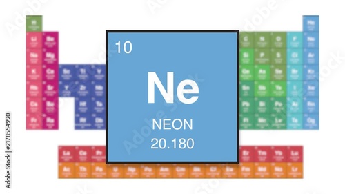 Neon Element 10 of the periodic table motion video