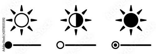 Bild auf Leinwand brightness contrast slider control icon set
