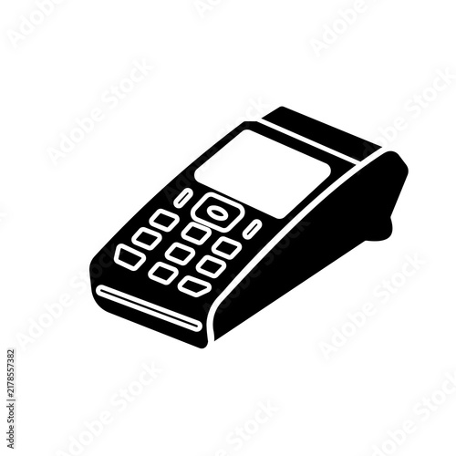 Black POS Payment Terminal and Card Reader Icon