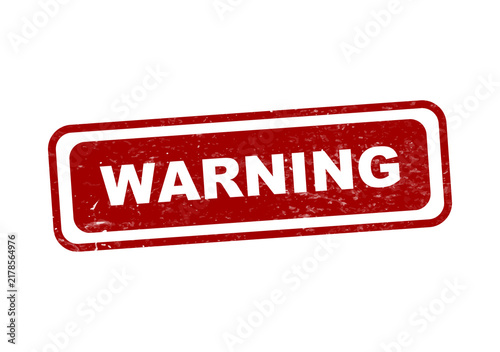 Red warning label with bold text for alerts and notices isolated on transparent background