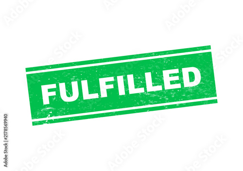 Obraz na plátně Green fulfilled order stamp with white text isolated on transparent background