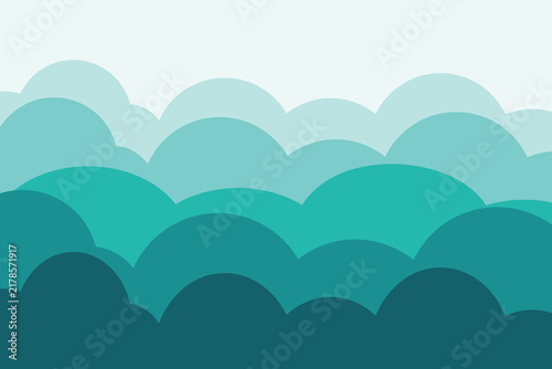 Modern Teal Abstract Wave Background with Layered Geometric Shapes