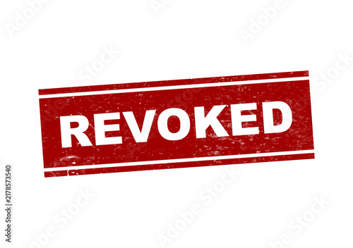 Foto Red revoked stamp on white background isolated on transparent background