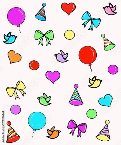 seamless pattern party with hearts