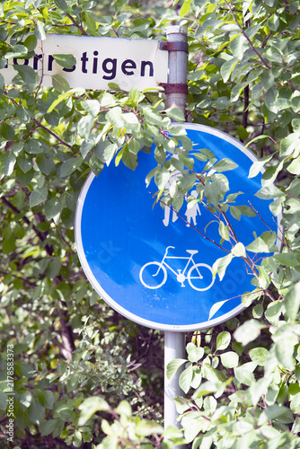 Canvas Print street sign post. ,sverige,sweden, nacka,stockholm,summer