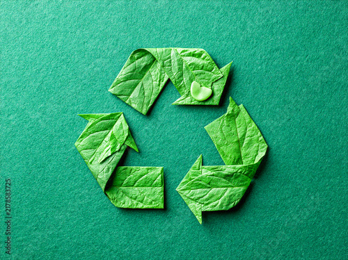 Recycling metaphor or people conscious  about recycling idea or concept