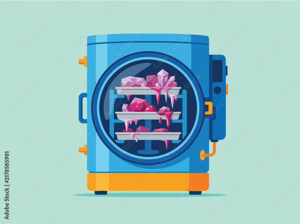 Fototapeta premium Blue Flower Delivery Truck With Fresh Blooms