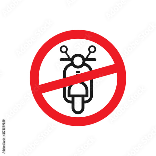 No motorcycles allowed traffic sign icon template