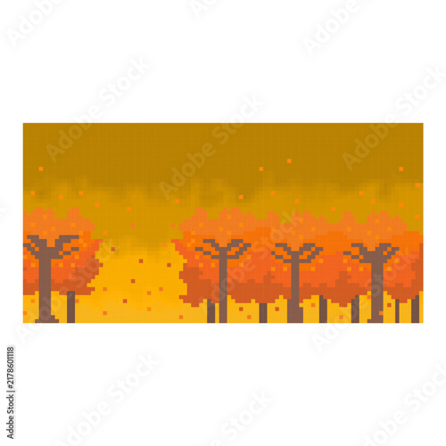 fall season scene pixel art