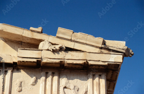 Parthenon Right Pediment Corner with Horse Head and Lion Waterspout