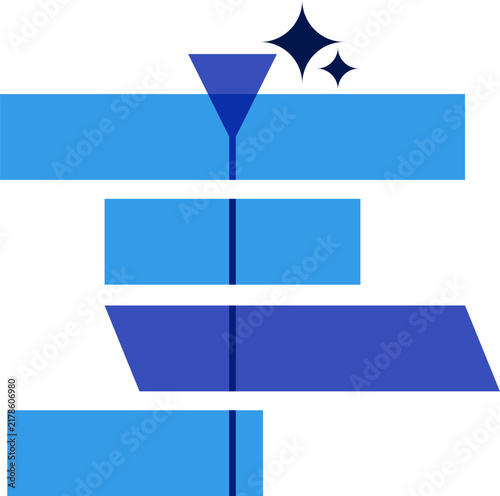 Smart AI video editing timeline multi track interface icon vector illustration